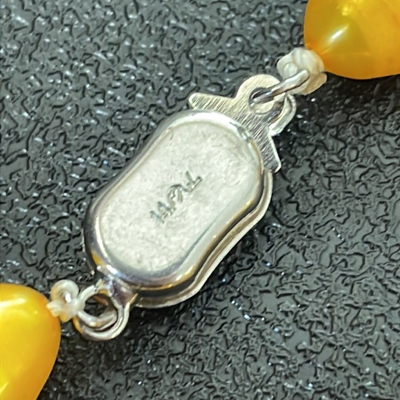 Golden pearls necklace, baroque tahitian cultured pearl - Picture 3 of 3